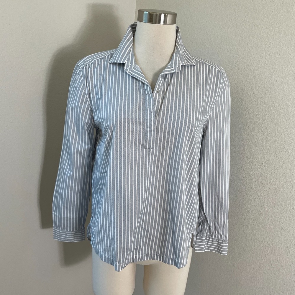 Calvin Klein Jeans Womens‎ Small Striped Popover Blouse Pullover Shirt Top